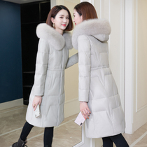 2021 New Haining leather leather jacket womens sheep fur coat slim long fox fur collar