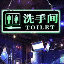 Personality led toilet luminous sign wc toilet logo men and women bathroom prompt guide plate custom