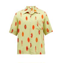 Tax-included ties Sacred Vulva-print short sleeve bowling shirt 2022 new autumn winter