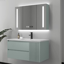 Nordic intelligent bathroom cabinet combination Modern simple bathroom sink Light luxury rock board wall cabinet Net red wash basin