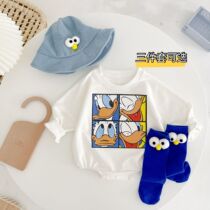 Male and female baby long sleeve bag fart clothing spring autumn season INS baby ha clothes summer newborns one-piece clothes climbing suit