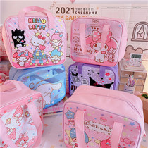 Cartoon lunch box bag girl heart lunch when Oxford cloth tin foil portable with rope food preservation large capacity insulation bag