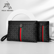 British Paolo Mens Hand Grab Bag Genuine Leather Luxury Brands 2021 New Hand Grip Bag Large Capacity Envelope Male Tide