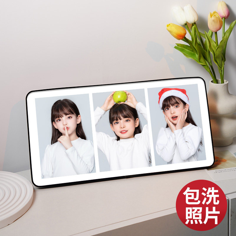 相框摆台照片定制高级感相片打印冲印成水晶相册框制作四宫格摆件