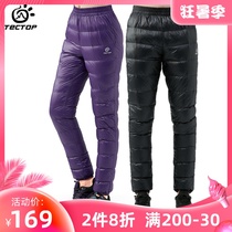 TECTOP outdoor ultra-light down pants lovers windproof warm mens soft slim womens models