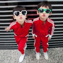 Kindergarten garden clothes spring and autumn three sets of primary school uniforms Korean childrens English style suits sports class uniforms