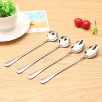 Stainless steel long handle stirring spoon small tablespoon seasoning coffee spoon lengthened creative ice spoon dessert honey spoon