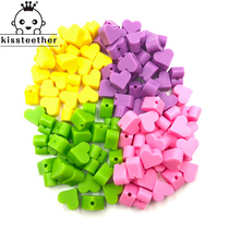 Silicone 15mm heart - shaped beads baby grinding teeth diy necklace chain bracelet accessories