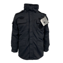 Black grid cloth coat winter men and women security training uniforms outdoor duty patrol thickened multifunctional cotton coat