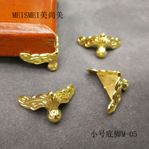 Small imitation gold soles alloy corner guards furniture soles decorative soles wooden boxes four-sided feet support soles 19mm