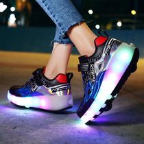Roller skates can walk automatic runoff shoes adults female adults can rewind red boys invisible girls and children