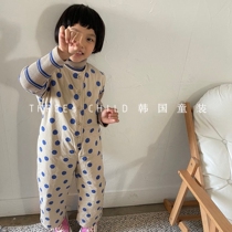 THREEs CHILD Korean childrens winter cotton vest jumpsuit jumpsuit contereve