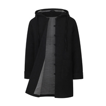 Winter mens Tang linen long coat cotton coat Chinese style retro loose size cotton linen hoodie thick cotton coat
