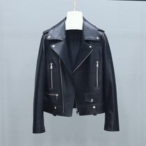 Sheepskin leather clothes womens real leather 2021 new spring and autumn Haining high-end pure leather short small jacket motorcycle jacket