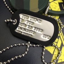 Gravure single original American imported stamping regular US military identity brand stainless steel dog tag tag soldier military card