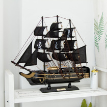 Caribbean pirate ship model solid wood Black Pearl small sailing ship decoration graduation gift decoration smooth sailing