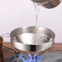 Thickened stainless steel large diameter funnel for household oil leakage bottling