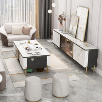 Light luxury bright rock panel TV cabinet Modern simple small apartment type ultra-narrow bedroom ultra-thin floor cabinet 30cm very narrow high section