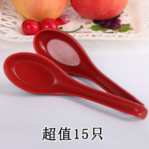 Kitchen creative household Korean long handle plastic belt hook Adult children melamine soup spoon Imitation porcelain spoon spoon tableware