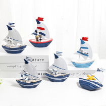 Mediterranean ornaments marine wind sailboat set sail sail set sail resin tin boat model jewelry photography props