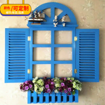 Mediterranean wooden decorative fake windows pastoral European fake Windows restaurant wall decoration blinds wall ornaments