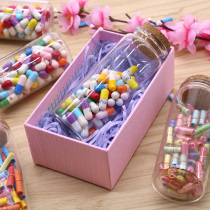 Love pill roll paper gift box wishing bottle cork glass bottle Capsule note roll paper bottle Drift bottle small gift