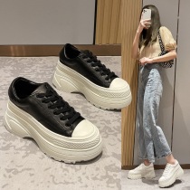 ten thousand people plant grass ~ comfort little white shoes women ins Chains 2022 new thick bottom 6cm casual sports 100 hitch a little