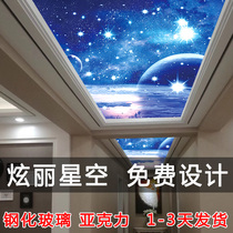 Starry sky ceiling Art Deco glass corridor aisle ceiling light transparent stone ceiling acrylic plate