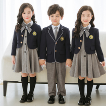 Primary school students uniforms chun qiu zhuang kindergarten yuan fu autumn and winter Children suit British class uniform three-piece suit