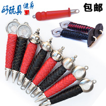 Stainless steel unicorn whip double ring whip rotating handle gourd whip nut whip fitness whip handle