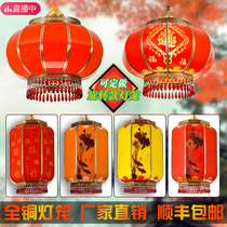 New Year red blessing word all copper festive balcony Spring Festival gate outdoor Chinese style palace lantern waterproof lantern lamp chandelier