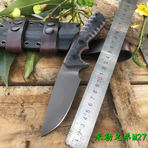 American Miller Brothers M-27 imported high hardness DC53 steel outdoor straight knife field survival tool