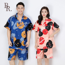 Xu brothers sweat steaming clothes Female couple mens sauna clothes large size yukata brand cotton bath clothes pajamas home clothes set
