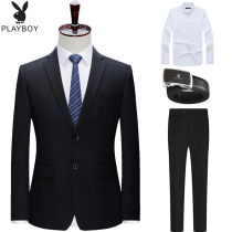 Playboy mens suit suit suit mens business professional dress interview Annual Meeting adult ceremony student graduation suit