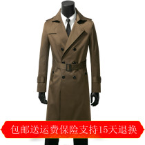 2021 new long windbreaker handsome clothes new spring and autumn mens coat Korean slim trend