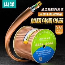 Shanze Class 6 Gigabit cable double shielded cat6 pure oxygen-free copper household Engineering Box cable 100 305M Brown