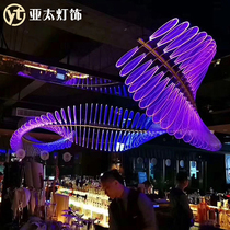 Bar decoration light Qing Bar shaped ktv club atmosphere light Creative colorful lampshade strip front desk engineering chandelier