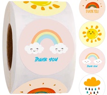 500 rolls of Cute Sun Rainbow Stickers Childrens Cartoon Reward Stickers Stickers Handmade gift decoration Labels