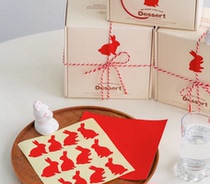 2023 new red middle and autumn rabbit stick baking flow heart mooncake wide egg yolk crisp gift box decoration with 120 pieces