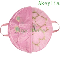 Pink TUTU bag professional ballet dress storage bag children waterproof dustproof round TUTU bag dark blue Black