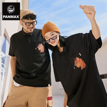 PANMAX large size POLO shirt Cat and butterfly print No gender pop brand mens couple lapel short sleeve T-shirt
