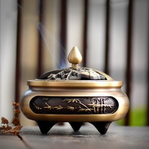 Brand pure copper incense burner household indoor air purification sandalwood stove for Buddha incense lavender antique incense stove