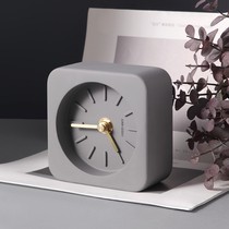 Nordic ins industrial wind table clock cement clock silent clock living room desktop creative clock bedside ornaments