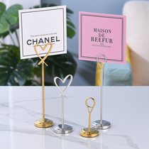 Stainless steel seat card table number card holder Hotel wedding table card holder Banquet table card Restaurant card card love card holder