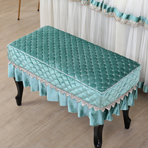 Lace piano stool cover single double stool cotton non-slip dressing table stool set princess piano stool set fabric custom