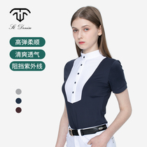 571 quick-drying equestrian short sleeve shirt St Denis imported UV protection riding T-shirt set polo shirt