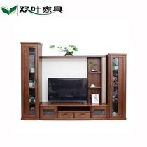 Double leaf solid wood Chinese modern living room TV cabinet Hall Cabinet combination