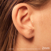 Ear nail pure silver Mini not obvious ear bone nail ear screen nail high-grade delicate and small ear nail silver needle raising earhole