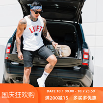 Muscle sleeveless T-shirt sports fitness vest male brother loose breathable elastic training suit printed waistcoat top