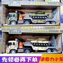Literature and art new will tell stories large military tank transporter engineering truck mixer excavator model toy
